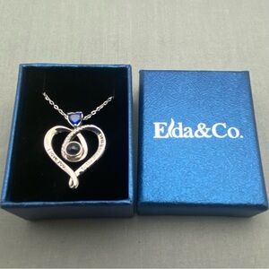 ELDA & CO “I Love You” September Birthstone Sterling Sapphire Pendant Necklace